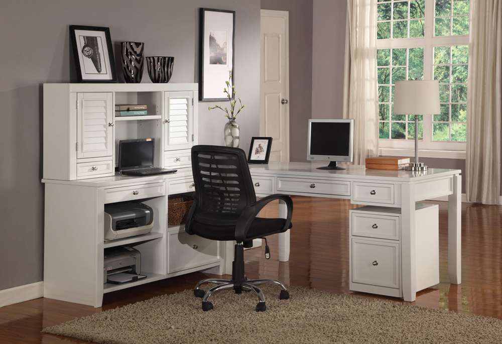 Parker House -  Boca L Shape Desk with File Credenza and Hutch - BOC-5PC-LDESK-F-CDZ-HTCH view 4