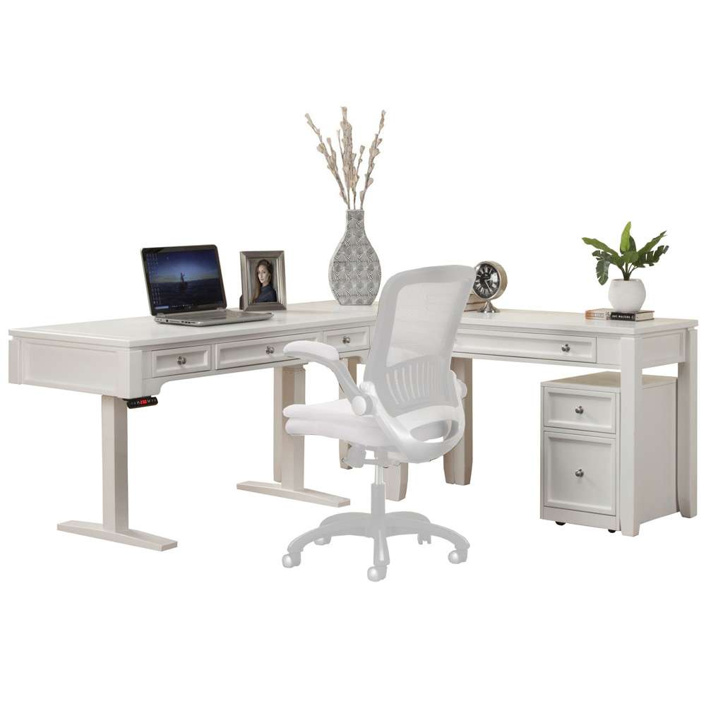 Parker House -  Boca Power Lift L Shape Desk with File - BOC-4PC-LIFT-LDESK-FILE veiw 1