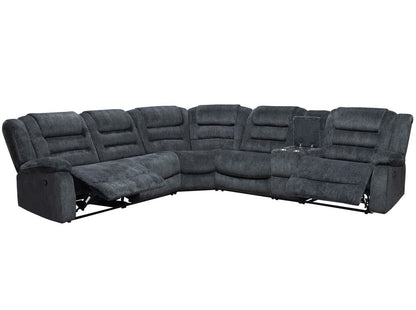 Parker House - Bolton - Misty Storm 6 Piece Modular Reclining Sectional and Entertainment Console - MBOL-PACKA-MISS view 2