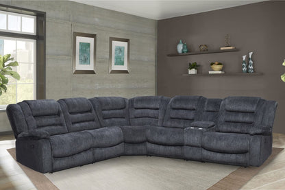 Parker House - Bolton - Misty Storm 6 Piece Modular Reclining Sectional and Entertainment Console - MBOL-PACKA-MISS view 3