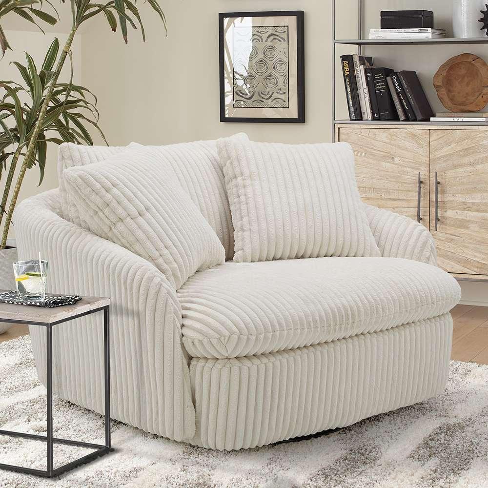 Parker House - Boomer - Mega Ivory Large Swivel Chair w/ 2 toss plws - SBMR#912S-MGIV view 6
