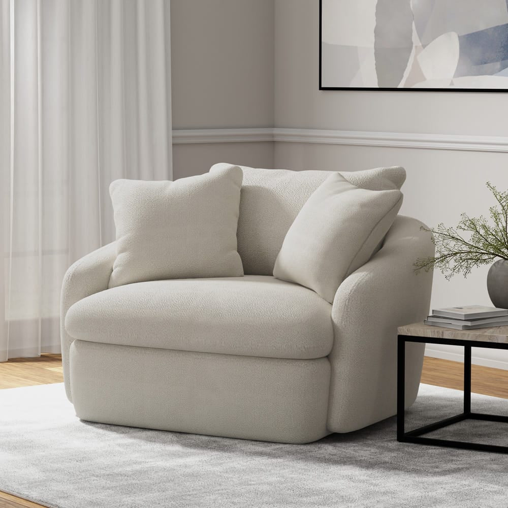 Parker House - Boomer - Utopia Sand Large Swivel Chair w/ 2 toss plws - SBMR#912S-UTSA view 7