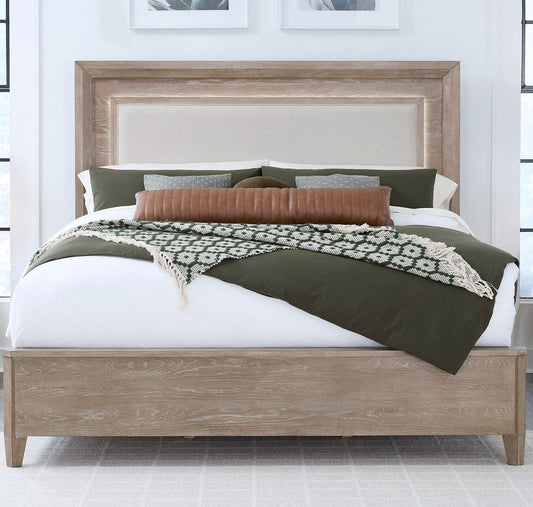 Parker House - Breckenridge - Bedroom King Bed 2 Nightstands and Dresser with Mirror - Medium Brown - BBRE-KIT-K5DMN2-PNL view 2