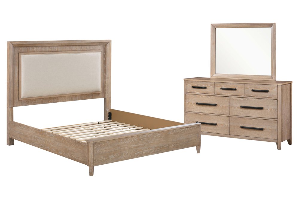 Parker House - Breckenridge - Bedroom King Bed with Dresser and Mirror - Medium Brown - BBRE-KIT-K3DM-PNL view 1
