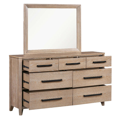 Parker House - Breckenridge - Bedroom Queen Bed 2 Nightstands and Dresser with Mirror - Medium Brown - BBRE-KIT-Q5DMN2-PNL view 17