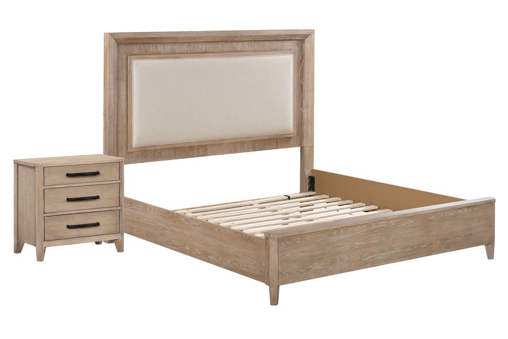Parker House - Breckenridge - Bedroom Queen Bed with Nightstand - Medium Brown - BBRE-KIT-Q2N-PNL view 2