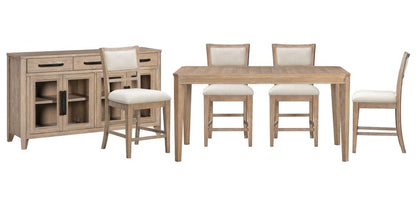 Parker House - Breckenridge - Dining 72 Inch Rectangular Counter Table with 4 Upholstered Stools and Buffet Server - Medium Brown - DBRE-KIT-6B-72CH view 1