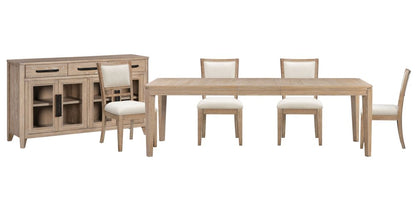Parker House - Breckenridge - Dining 78 Inch Rectangular Table with 4 Upholstered Chairs and Buffet Server - Medium Brown - DBRE-KIT-6B-78 view 1