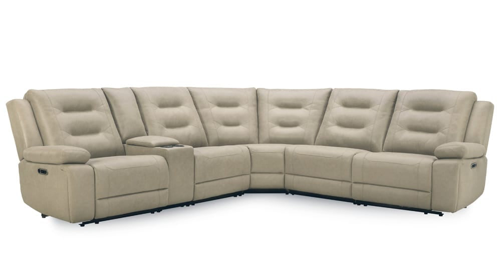 Parker House - Caldwell - Tahoe Fog 6 Piece Modular Power Reclining Sectional with Power Adjustable Headrests - MCAL-PACKA(H)-TAFG view 1