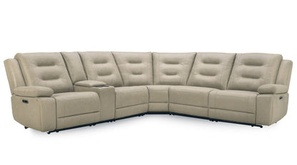 Parker House - Caldwell - Tahoe Fog 6 Piece Modular Power Reclining Sectional with Power Adjustable Headrests - MCAL-PACKA(H)-TAFG view 1