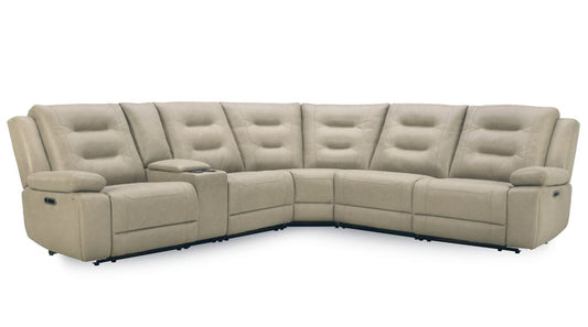 Parker House - Caldwell - Tahoe Fog 6 Piece Modular Power Reclining Sectional with Power Adjustable Headrests - MCAL-PACKA(H)-TAFG view 1