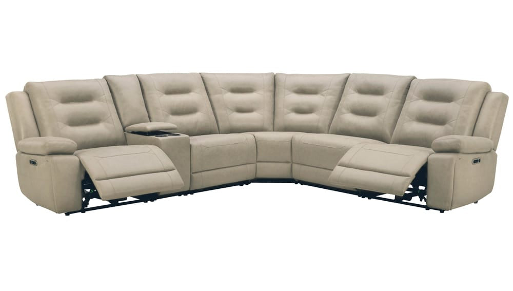 Parker House - Caldwell - Tahoe Fog 6 Piece Modular Power Reclining Sectional with Power Adjustable Headrests - MCAL-PACKA(H)-TAFG view 2