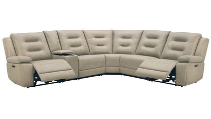 Parker House - Caldwell - Tahoe Fog 6 Piece Modular Power Reclining Sectional with Power Adjustable Headrests - MCAL-PACKA(H)-TAFG view 2