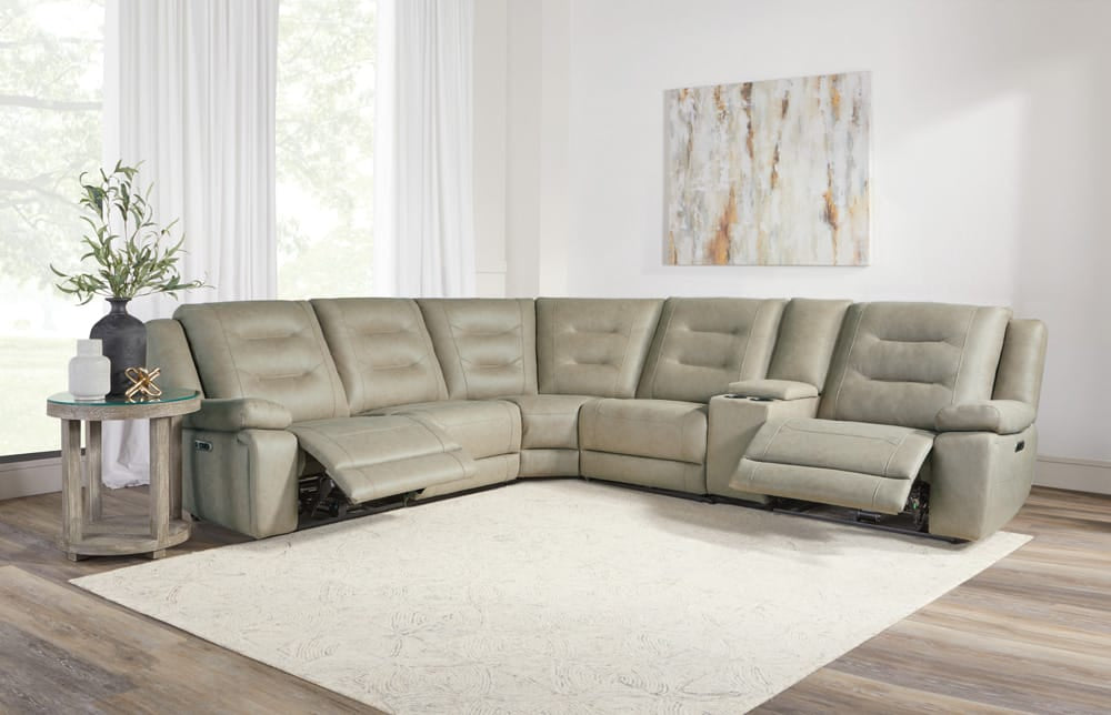 Parker House - Caldwell - Tahoe Fog 6 Piece Modular Power Reclining Sectional with Power Adjustable Headrests - MCAL-PACKA(H)-TAFG view 3