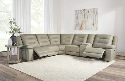 Parker House - Caldwell - Tahoe Fog 6 Piece Modular Power Reclining Sectional with Power Adjustable Headrests - MCAL-PACKA(H)-TAFG view 3