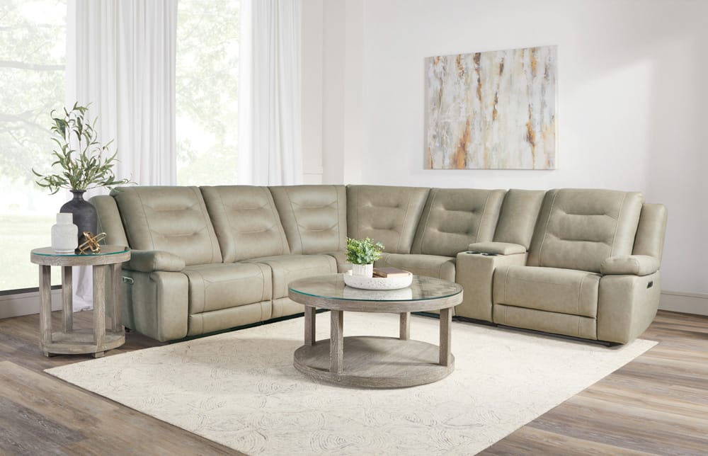 Parker House - Caldwell - Tahoe Fog 6 Piece Modular Power Reclining Sectional with Power Adjustable Headrests - MCAL-PACKA(H)-TAFG view 4