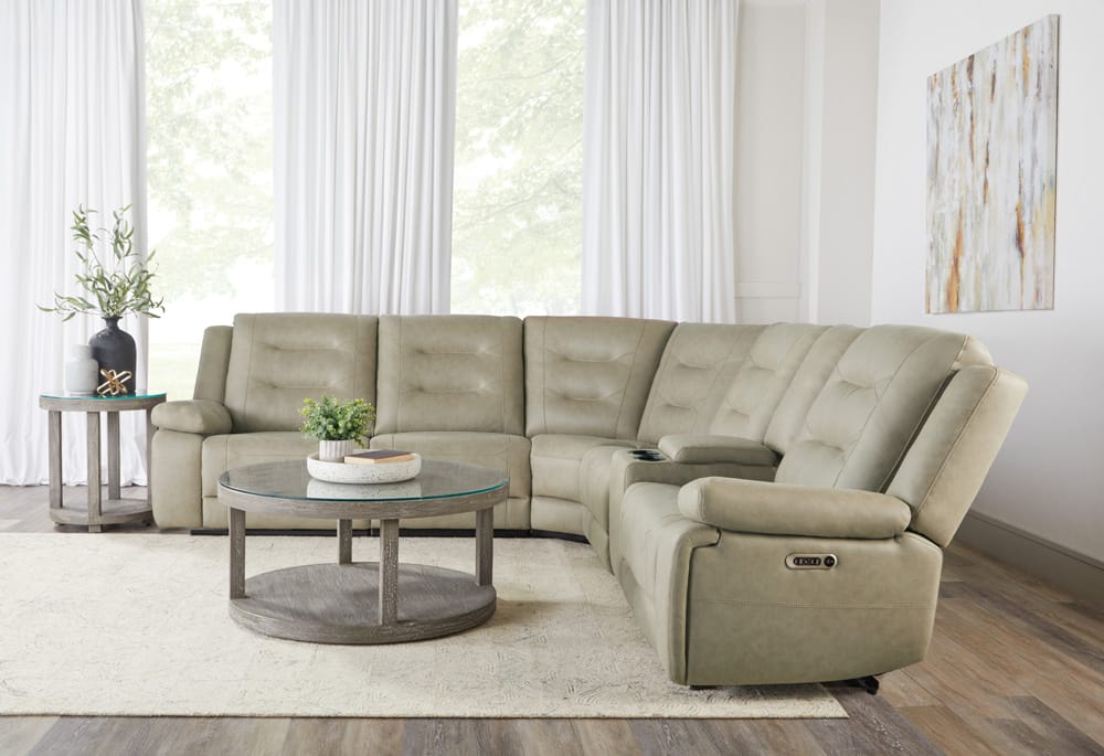 Parker House - Caldwell - Tahoe Fog 6 Piece Modular Power Reclining Sectional with Power Adjustable Headrests - MCAL-PACKA(H)-TAFG view 6