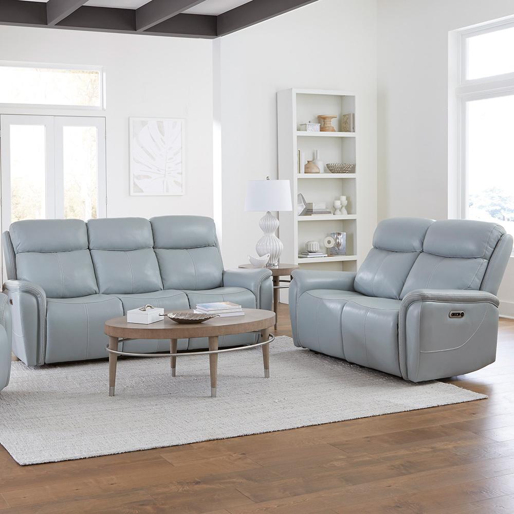 Parker House - Cascade - Seamist Grey Power Reclining Sofa and Loveseat - MCAS-32PH-SMGR view 2