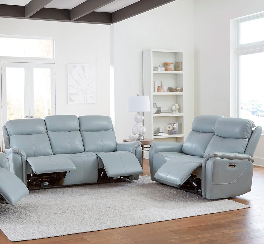 Parker House - Cascade - Seamist Grey Power Reclining Sofa and Loveseat - MCAS-32PH-SMGR view 3