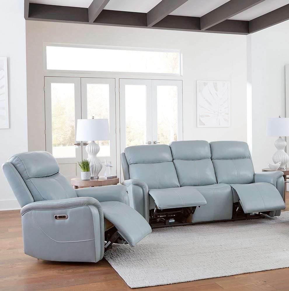Parker House - Cascade - Seamist Grey Power Reclining Sofa and Recliner - MCAS-31PH-SMGR view 3