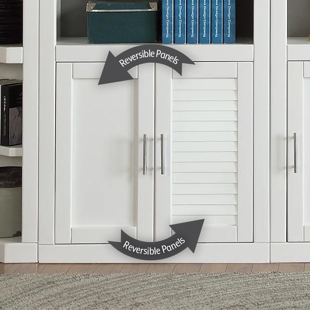 Parker House - Catalina 6 Piece Workspace Library Wall - Cottage White - CAT-6PC-LIB DESK-FILE view 3