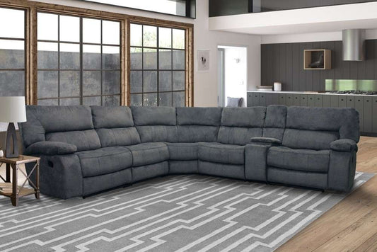 Parker House - Chapman Polo 6 Pc Manual Reclining Sectional with Drop Down Table Entertainment Console - MCHA-PACKA-POL_CLOSEOUT veiw 1
