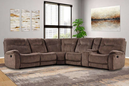 Parker House - Cooper Shadow Brown 6 Pc Manual Reclining Sectional with Entertainment Console - MCOO-PACKA-SBR veiw 1