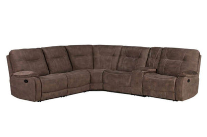 Parker House - Cooper Shadow Brown 6 Pc Manual Reclining Sectional with Entertainment Console - MCOO-PACKA-SBR veiw 2