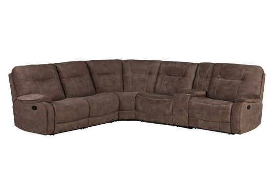 Parker House - Cooper Shadow Brown 6 Pc Manual Reclining Sectional with Entertainment Console - MCOO-PACKA-SBR veiw 2
