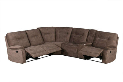 Parker House - Cooper Shadow Brown 6 Pc Manual Reclining Sectional with Entertainment Console - MCOO-PACKA-SBR veiw 3