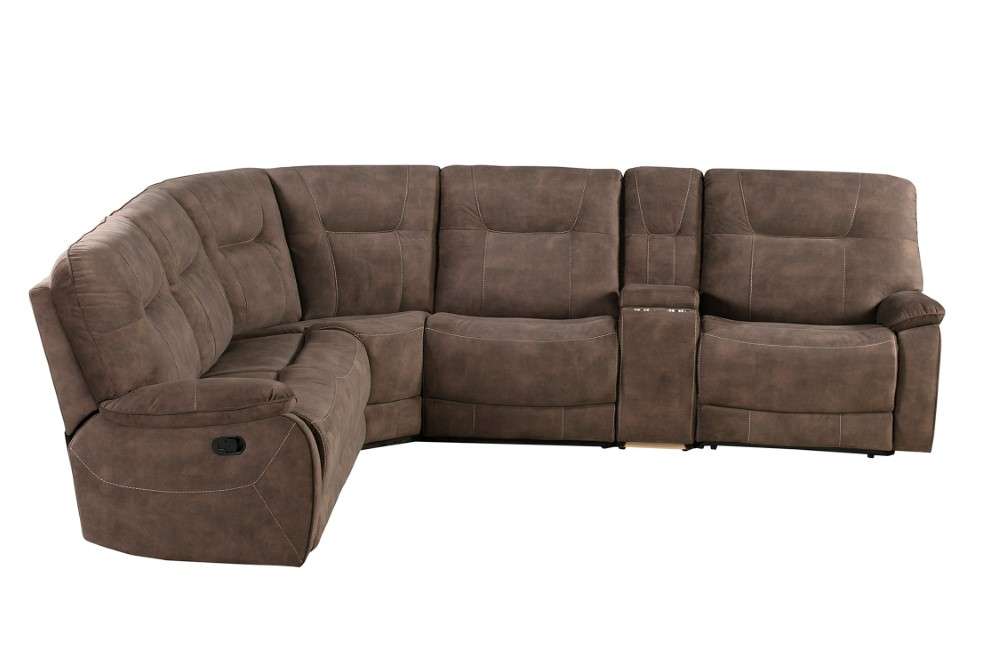 Parker House - Cooper Shadow Brown 6 Pc Manual Reclining Sectional with Entertainment Console - MCOO-PACKA-SBR veiw 4