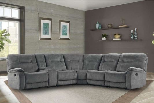 Parker House - Cooper Shadow Grey 6 Pc Manual Reclining Sectional with Entertainment Console - MCOO-PACKA-SGR veiw 1