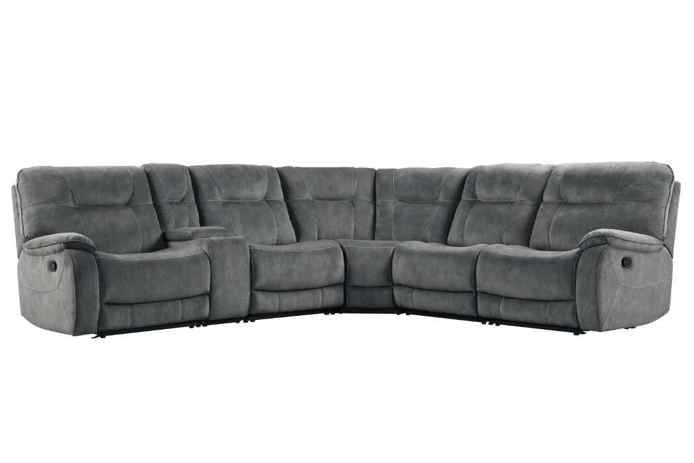 Parker House - Cooper Shadow Grey 6 Pc Manual Reclining Sectional with Entertainment Console - MCOO-PACKA-SGR veiw 2