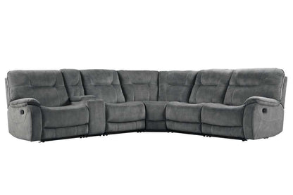 Parker House - Cooper Shadow Grey 6 Pc Manual Reclining Sectional with Entertainment Console - MCOO-PACKA-SGR veiw 2