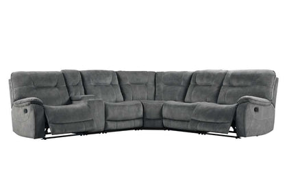 Parker House - Cooper Shadow Grey 6 Pc Manual Reclining Sectional with Entertainment Console - MCOO-PACKA-SGR veiw 3
