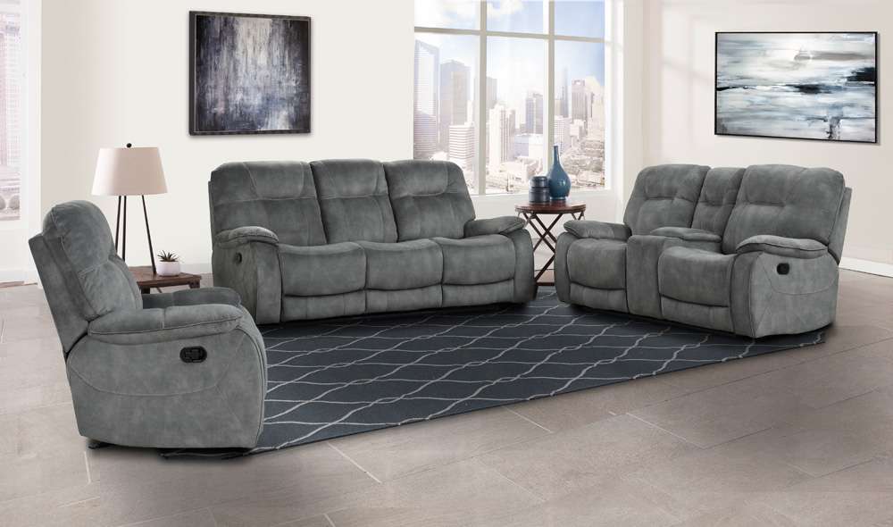 Parker House - Cooper - Shadow Grey Manual Reclining Sofa Loveseat and Recliner - MCOO-321-SGR veiw 1