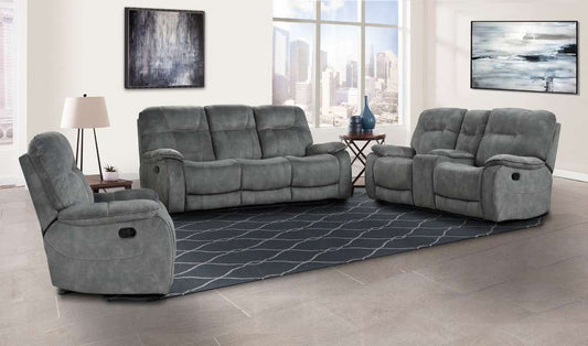 Parker House - Cooper - Shadow Grey Manual Reclining Sofa Loveseat and Recliner - MCOO-321-SGR veiw 1