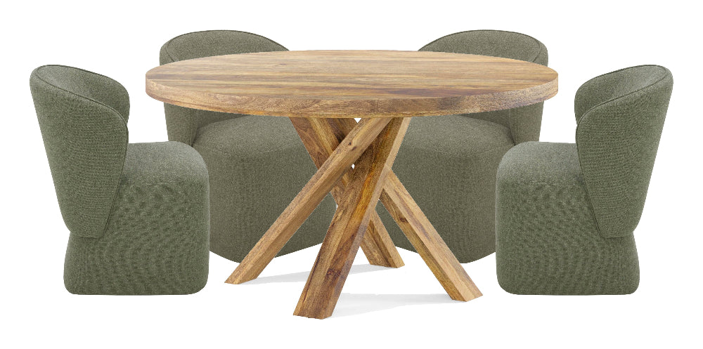 Parker House - Crossings - Downtown Dining 60 In. Round Dining Table With 4 Upholstered Chairs - DDOW-5PC-60RND-DBGO-QMSG view 1