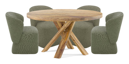 Parker House - Crossings - Downtown Dining 60 In. Round Dining Table With 4 Upholstered Chairs - DDOW-5PC-60RND-DBGO-QMSG view 1
