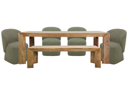 Parker House - Crossings - Downtown Dining 86 In. Rectangular Dining Table With 4 Upholstered Chairs - DDOW-6PC-86REC-B-4C-QMSG view 1