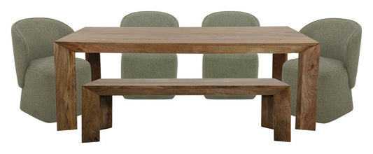 Parker House - Crossings - Downtown Dining 86 In. Rectangular Dining Table With 4 Upholstered Chairs - DDOW-6PC-86REC-B-4C-QMSG veiw 1