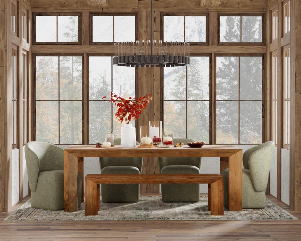 Parker House - Crossings - Downtown Dining 86 In. Rectangular Dining Table With 4 Upholstered Chairs - DDOW-6PC-86REC-B-4C-QMSG veiw 11