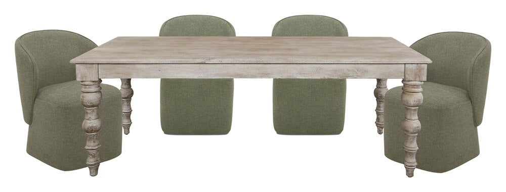 Parker House - Crossings - Eden Dining 84 In. Rectangular Dining Table With 4 Upholstered Chairs - DEDE-5PC-84REC-DBGO-QMSG view 1