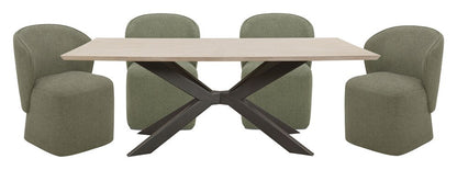 Parker House - Crossings - Monaco Dining 86 In. Rectangular Dining Table With 4 Upholstered Chairs - DMON-5PC-86REC-DBGO-QMSG view 1