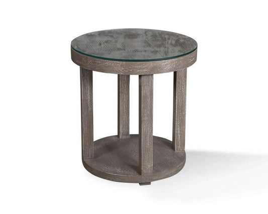 Parker House - Crossings Serengeti Round End Table with Glass Top - SER12_CLOSEOUT veiw 1