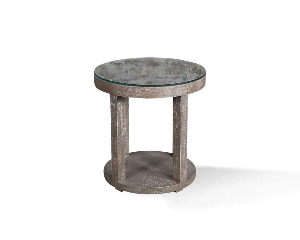 Parker House - Crossings Serengeti Round End Table with Glass Top - SER12_CLOSEOUT veiw 2