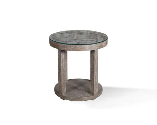 Parker House - Crossings Serengeti Round End Table with Glass Top - SER12_CLOSEOUT veiw 2