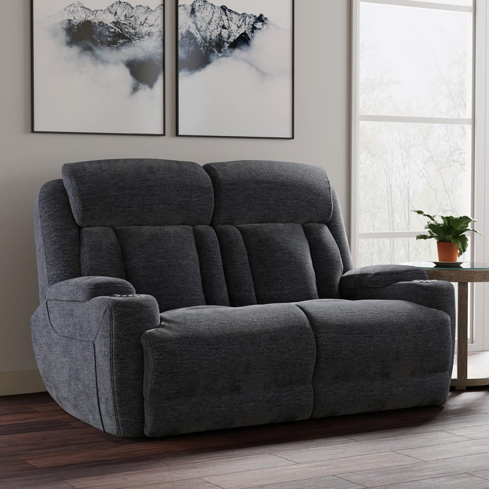 Parker House - Dalton - Lucky Charcoal Power Loveseat - MDAL#822PH-LCH view 2