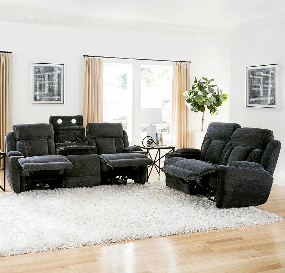 Parker House - Dalton - Lucky Charcoal Power Reclining Sofa and Loveseat - MDAL-42PH-LCH view 4