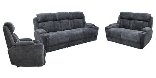 Parker House - Dalton - Lucky Charcoal Power Reclining Sofa, Loveseat and Recliner - MDAL-421PH-LCH view 1